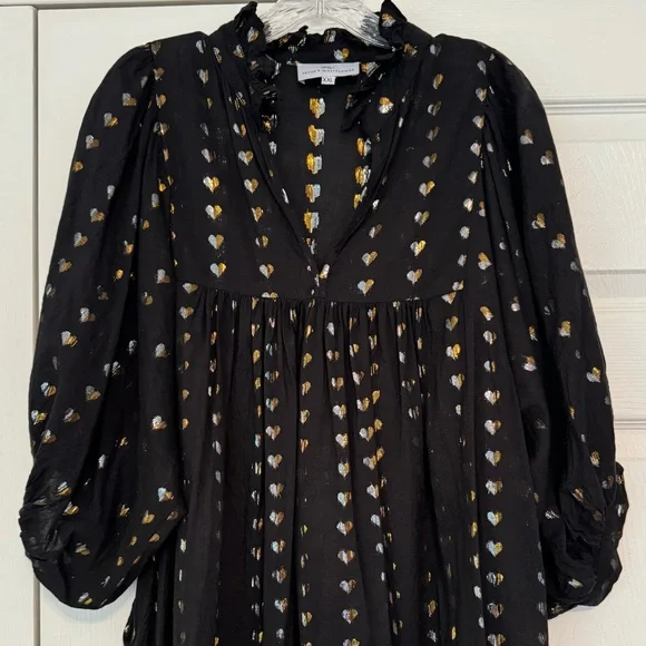 Never A Wallflower Black Heart of Gold High Neck Dress XXL - Picture 4 of 13